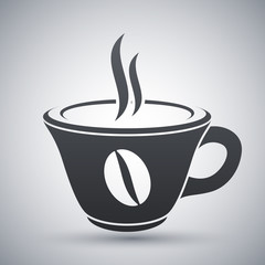 Vector cup of hot coffee icon