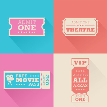A set of movie themed tickets