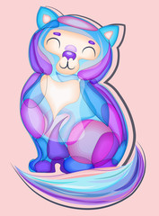 Kitten with spots of different colors