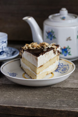 Cake bird's milk with chocolate and coconut
