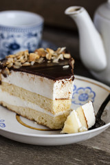 Cake bird's milk with chocolate and coconut
