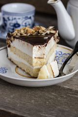 Cake bird's milk with chocolate and coconut