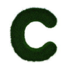 Realistic Grass Letter C