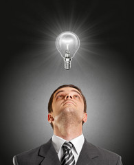 Businessman Looking Upwards