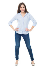 Full length of attractive young woman