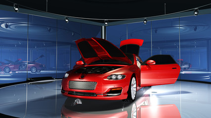 Naklejka premium Sportwagen im Showroom