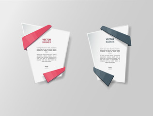 Vector infographic origami banners set.