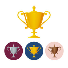 Set icons cups of winner,icon  trophy cup