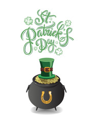 St patricks day vector with pot of gold