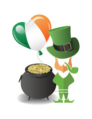 St patricks day vector with pot of gold