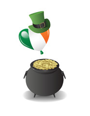 St patricks day vector with pot of gold