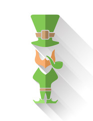 Leprechaun with pipe and top hat vector