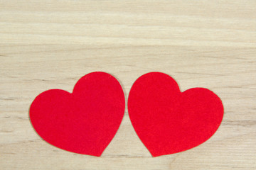 Plakat Herzen auf Holz