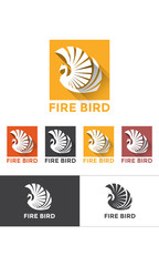 Phoenix, Firebird Logo, Long Shadow, Vector