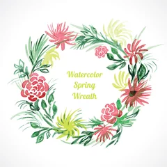 Badezimmer Foto Rückwand spring floral wreath © Leone_v