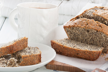 Delicious poppy seed cake slices.