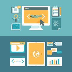 Vector web development and digital content marketing