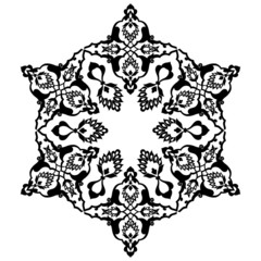 black artistic ottoman pattern series seventy two