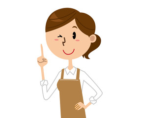 女性　エプロン