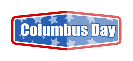 Columbus Day Label Banner
