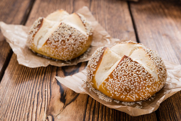 Sesame Pretzel Rolls