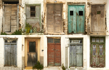 Fototapeta na wymiar ten doors of greek island