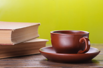 Fototapeta na wymiar Cup of tea and books