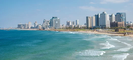 Fotobehang Promenade and beach in Tel Aviv © allegro60