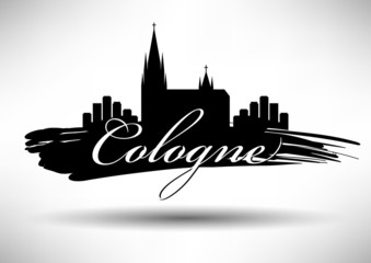 Obraz premium Cologne Skyline with Typographic Design