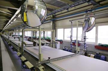 Production of gypsum boards
