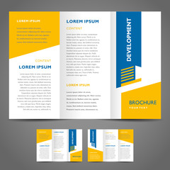 brochure design template vector trifold development