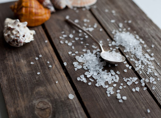 sea salt crystals in a silver spoon