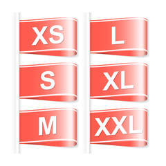 Clothing size labels. Vector illustration