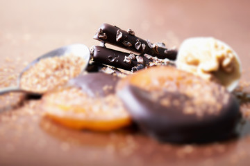 Chocolate bars with nuts