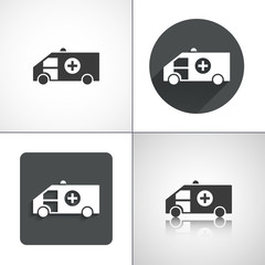 Ambulance icons. Set elements for design.