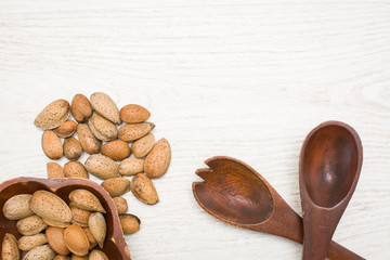 almonds on table