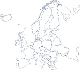 Hand-drawn map of Europe