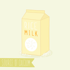 Rice milk in package.