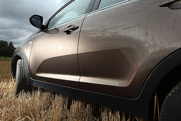 fragment of metal car headlights