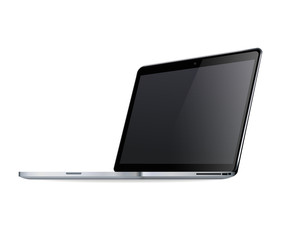 Modern glossy laptop isolated on white vector eps10