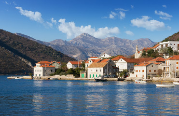 Fototapeta na wymiar Lepetane village. Bay of Kotor, Montenegro