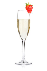 Champagne with strawberry