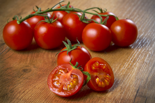 Detalle de tomate cortado