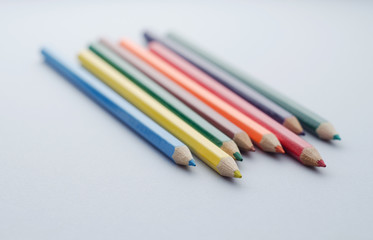 Wooden colored crayons