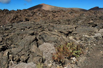 volcanic mountains at Lanzarote Island, Canary Islands, Spain