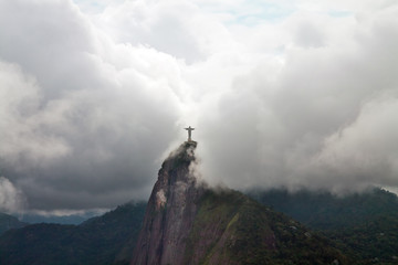 Christ the Redeemer in clouds, Rio de Janeiro, Brazil