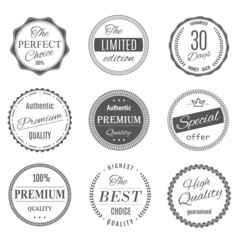 retro vintage quality and guarantee labels