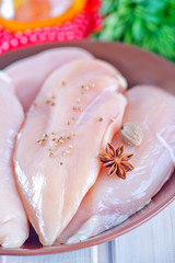 raw chicken fillet