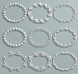 Obraz premium Set of white vector frames
