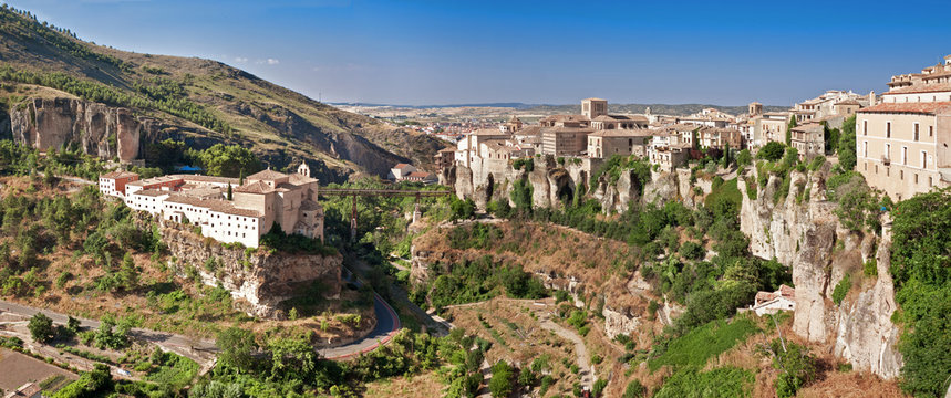 View of city of Cuenca, province Cuenca, Castilla-La Mancha, Spa